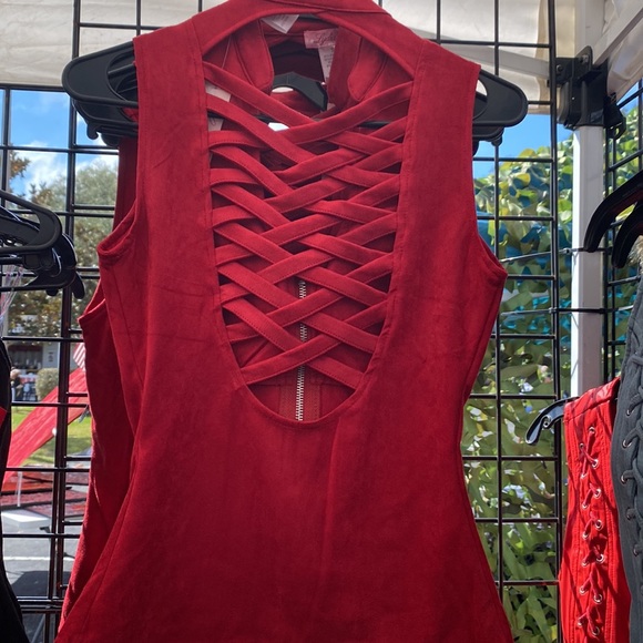 NWT zip up Corset top biker top - Picture 3 of 3